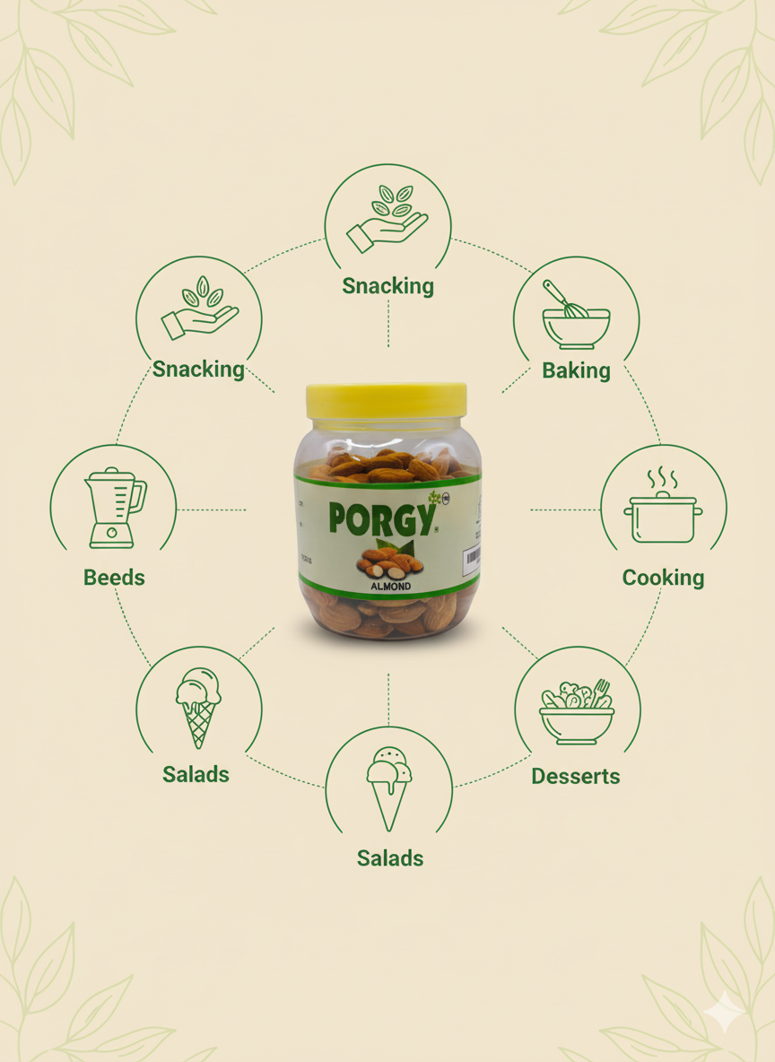 PORGY Premium Almonds – 250g Handpicked Almonds
