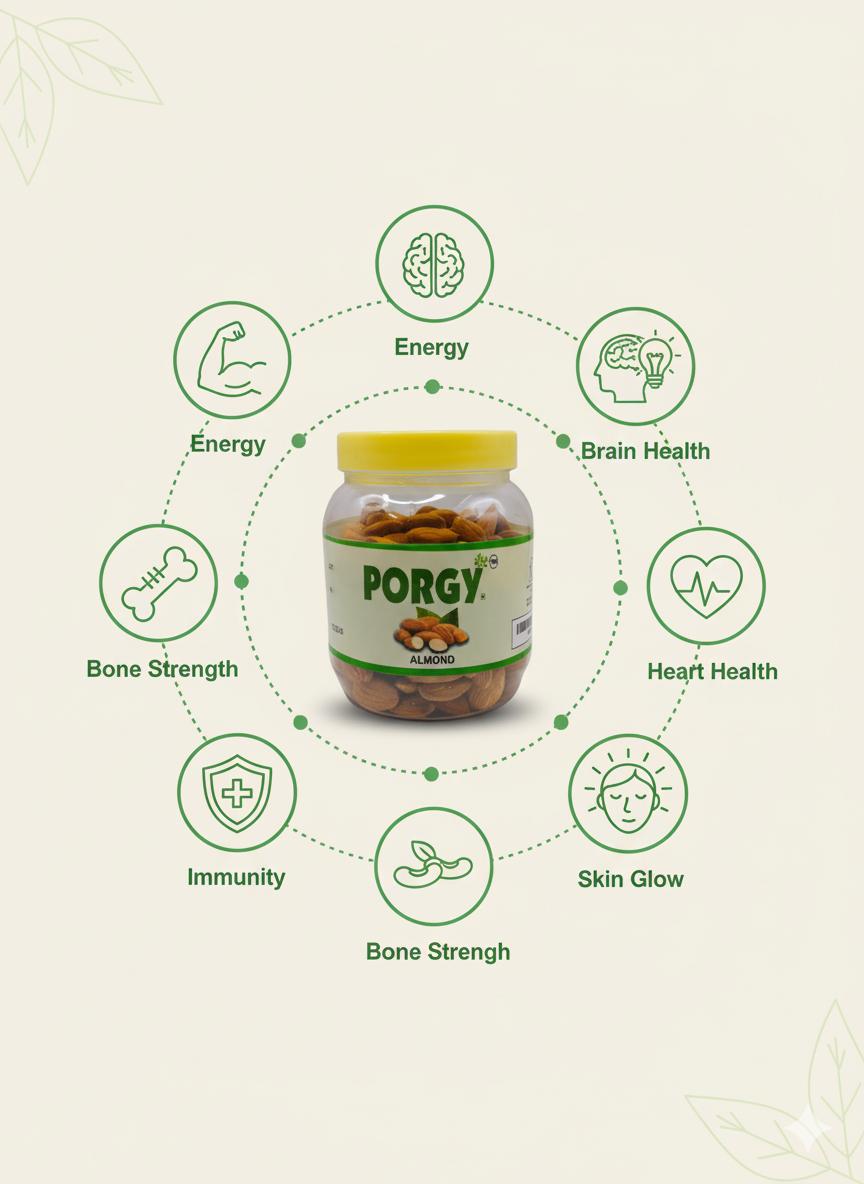 PORGY Premium Almonds – 250g Handpicked Almonds