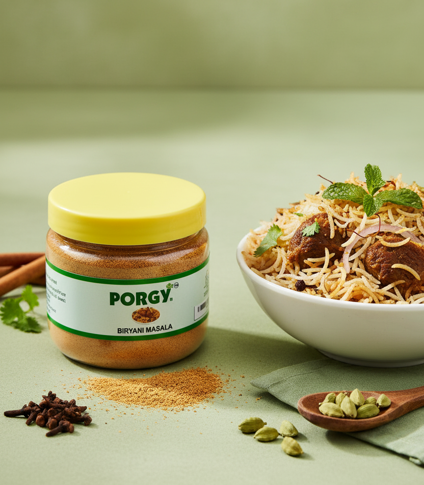 PORGY Triple Spice Combo – 300g Biryani Masala, Kitchen Masala, Garam Masala