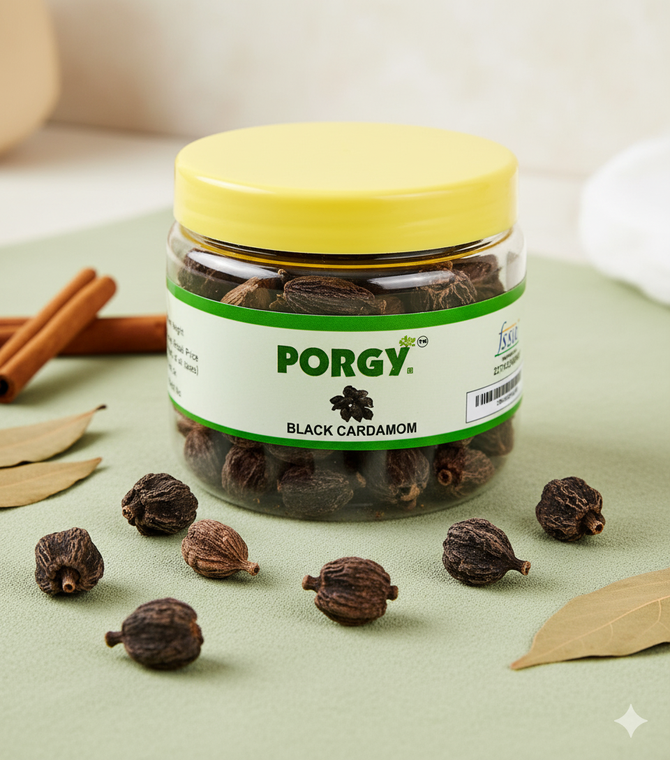 PORGY Premium Spice Combo – 475g Shah Jeera, Bay Leaf, Garam Masala, Clove, Black Cardamom