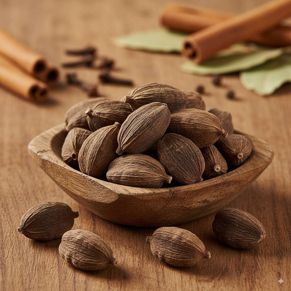 PORGY Black Cardamom Whole – 50g Premium smoky badi elaichi