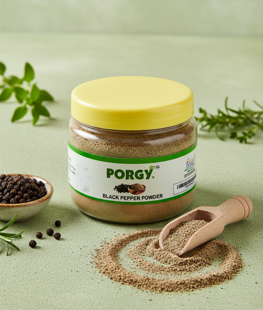 PORGY Black Pepper Powder – 50g Freshly ground and aromatic kali mirch