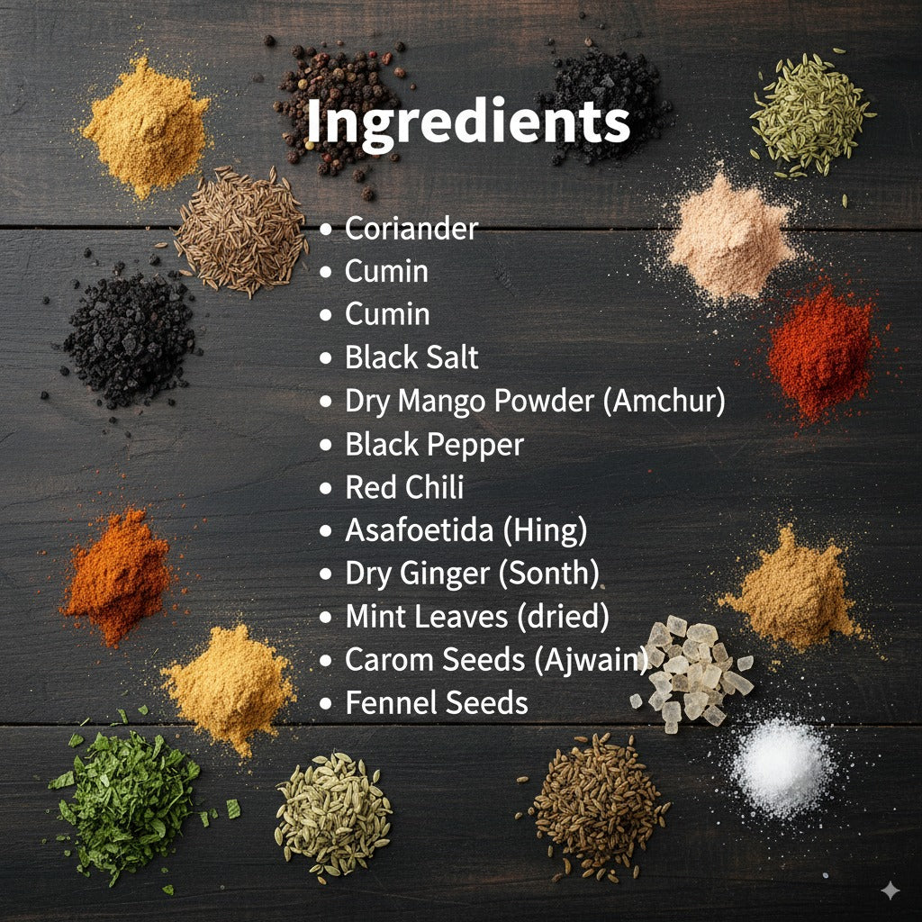 PORGY Chat Masala – 100g Tangy and aromatic blend for fruits, salads, snacks and chaat