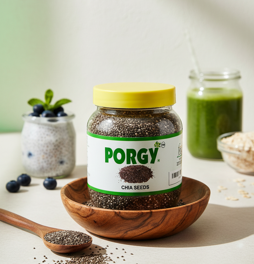 PORGY - Super Seeds Combo 1.15 KG – Flax 250g, Chia 400g, Pumpkin 250g, Sunflower 250g