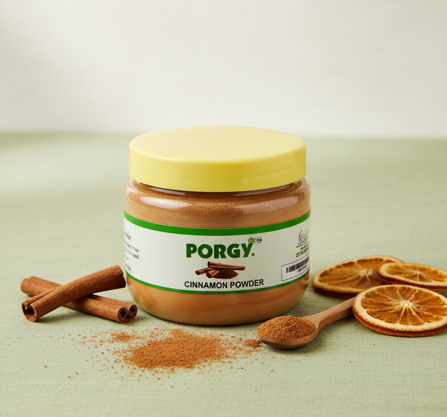 PORGY Premium Spice Powder Combo – 500g Anardana, Cinnamon, Red Chilli Kuta, White Pepper