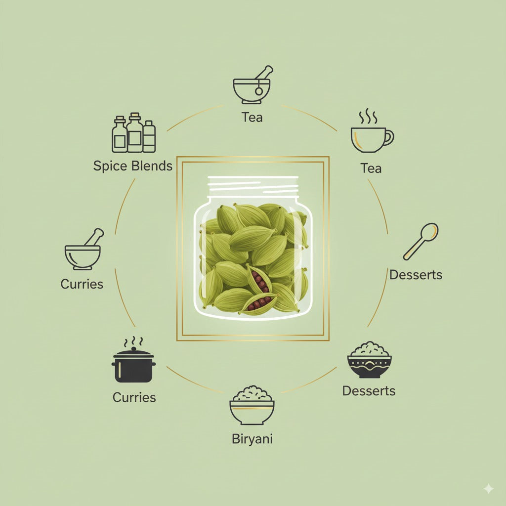 PORGY Green Cardamom – 50g Premium whole elaichi pods with natural aromatic flavor