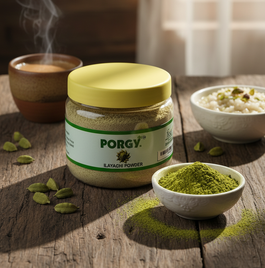 PORGY Ilayachi Powder – 50g Pure and aromatic cardamom for desserts