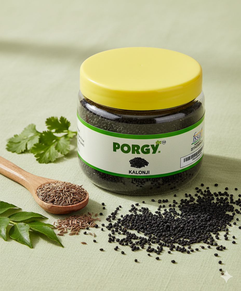 PORGY Kalonji Seeds – 100g Premium nigella seeds for curries and breads