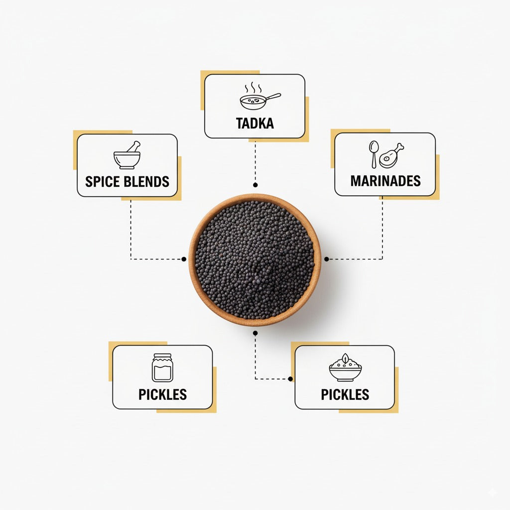 PORGY Black Mustard Seeds – 100g Natural whole spice