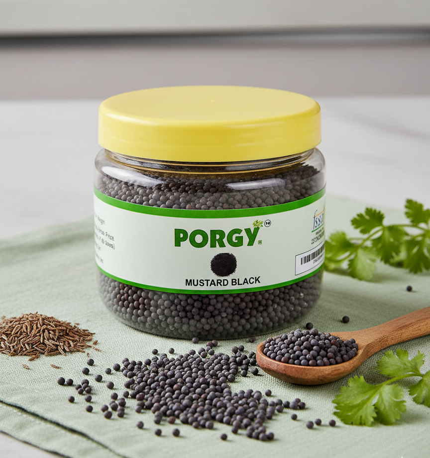 PORGY Black Mustard Seeds – 100g Natural whole spice