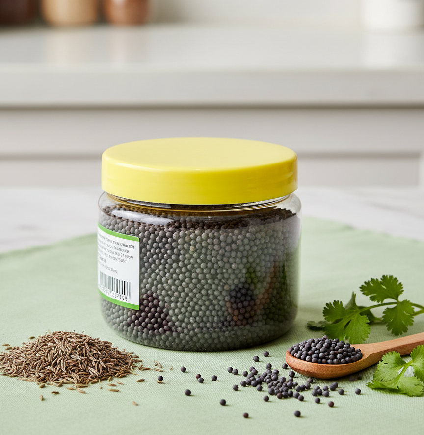 PORGY Black Mustard Seeds – 100g Natural whole spice
