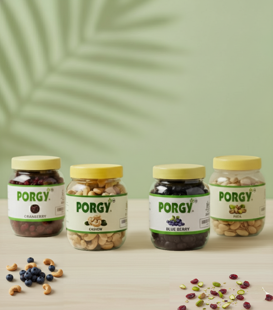 PORGY Nut & Berry Combo – 950g Cashew, Pista, Blueberry, Cranberry