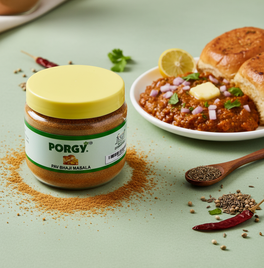 PORGY Spice Combo Pack – 400g Chicken Masala, Kitchen King, Garam Masala, Pav Bhaji Masala