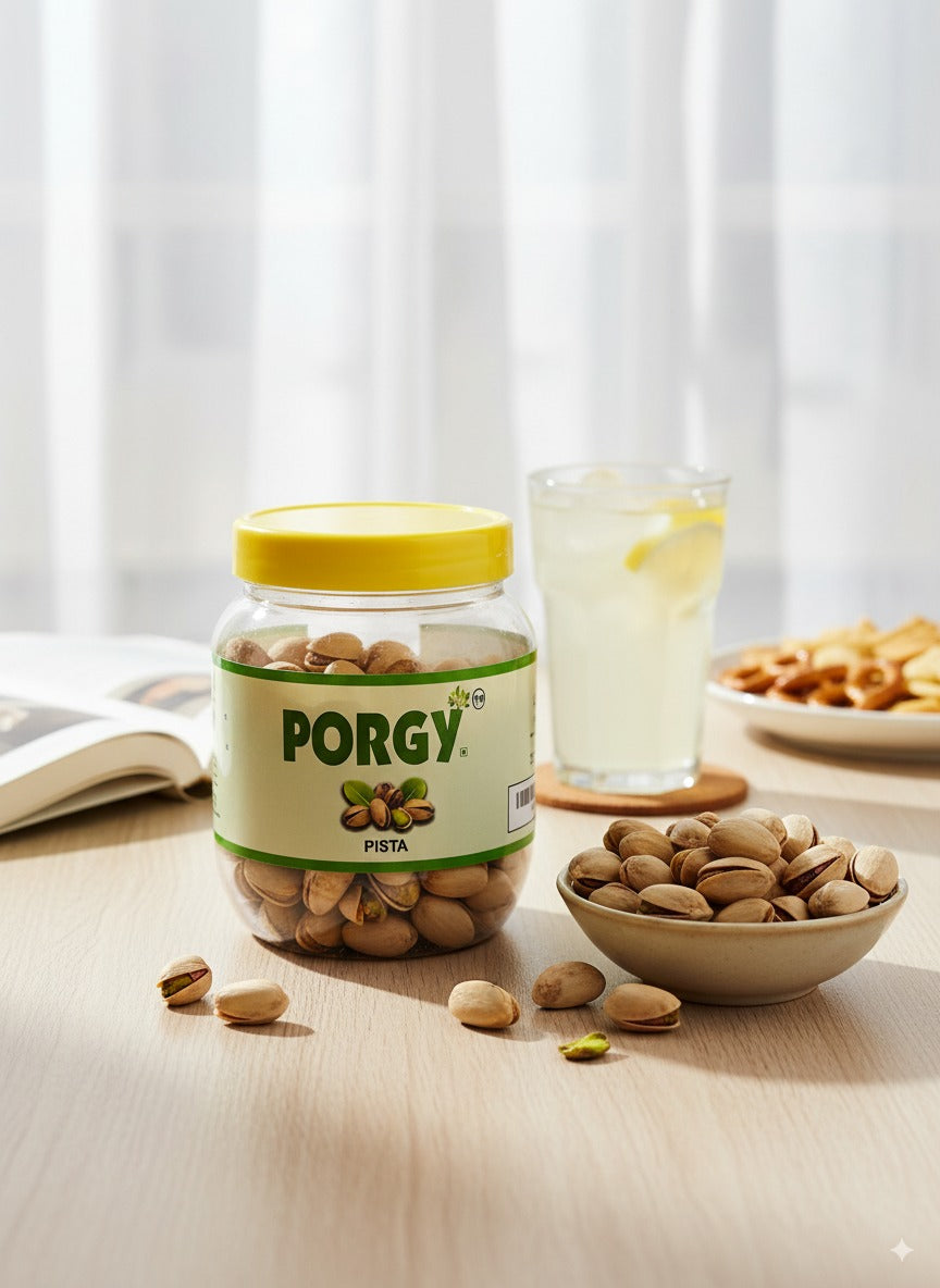 PORGY Pistachios Roasted & Salted – 200g Handpicked nuts that are roasted, salted