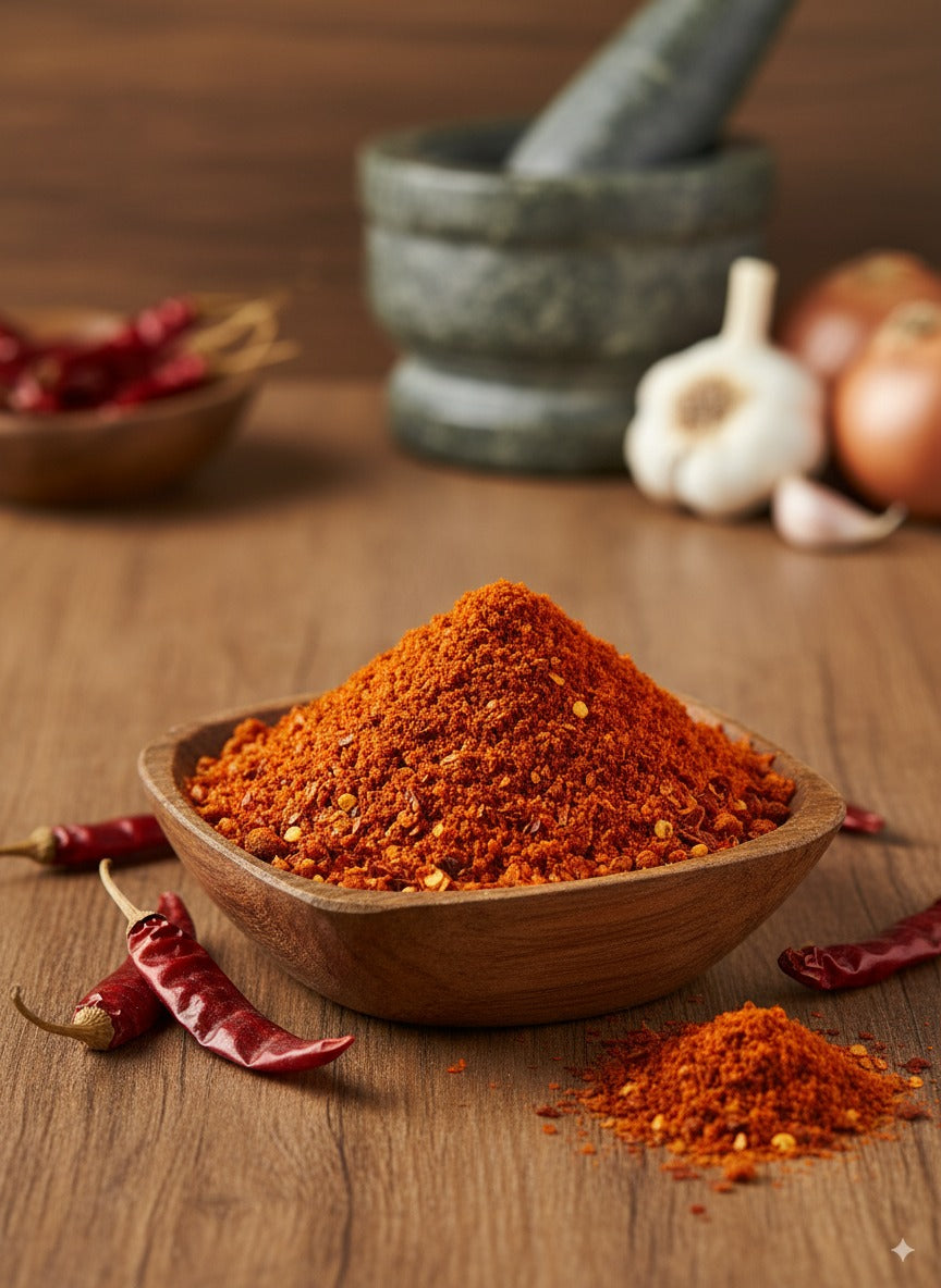 PORGY Red Chilli Kuta – 250g Coarse ground chilli for pickles, chutneys and tadka