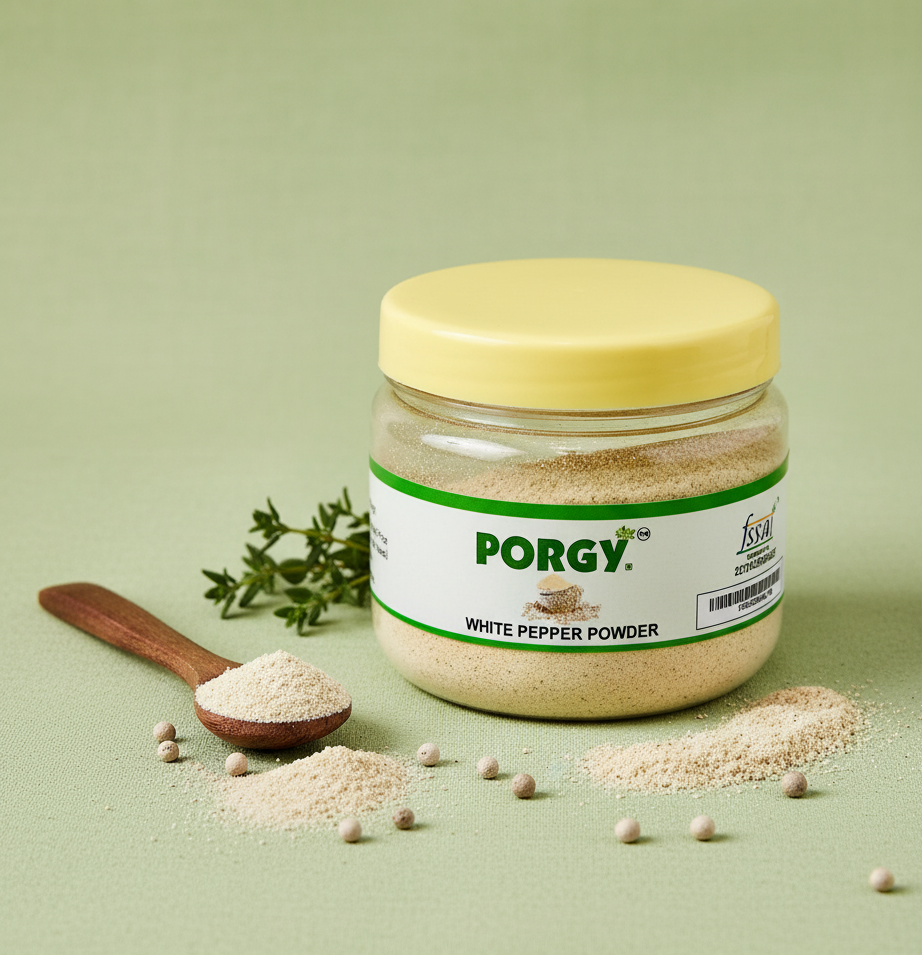 PORGY Premium Spice Powder Combo – 500g Anardana, Cinnamon, Red Chilli Kuta, White Pepper