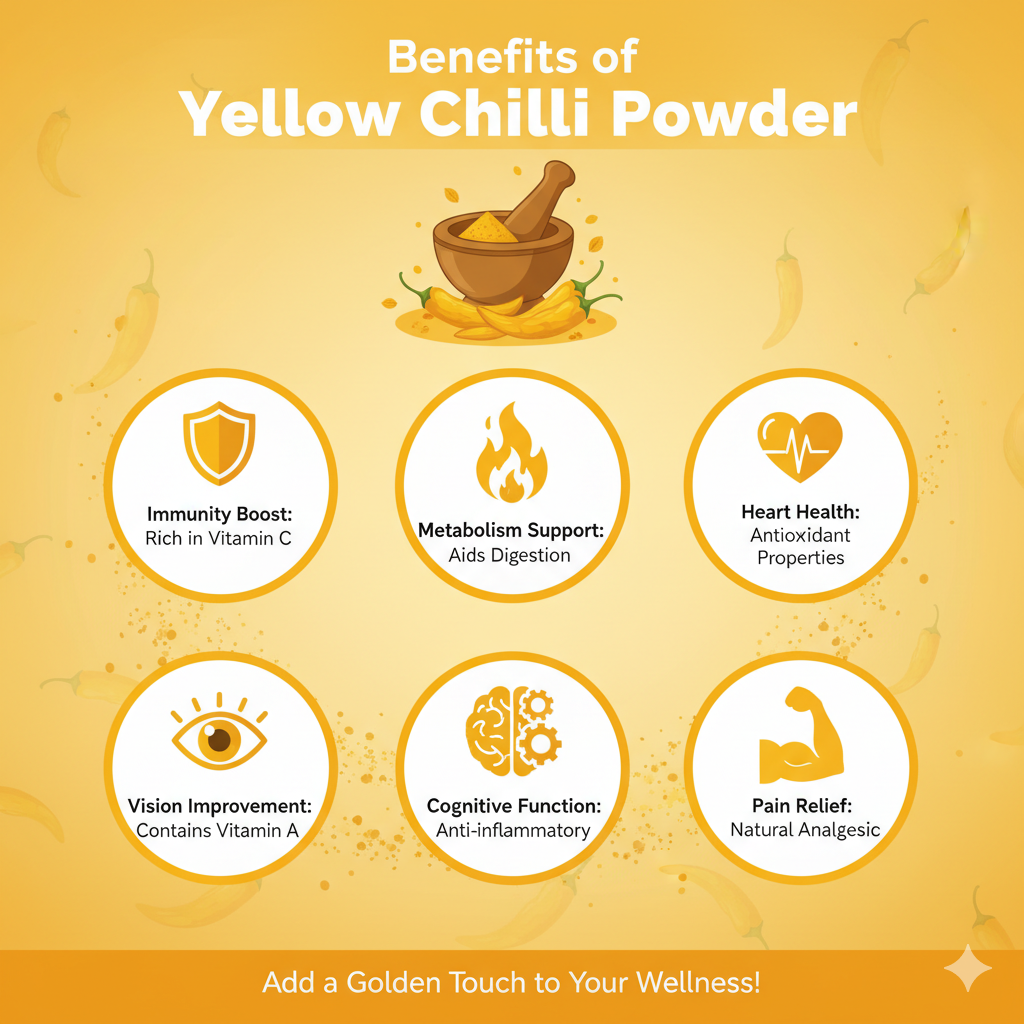 PORGY Yellow Chilli Powder – 250g Mild and aromatic spice for curries, gravies and snacks